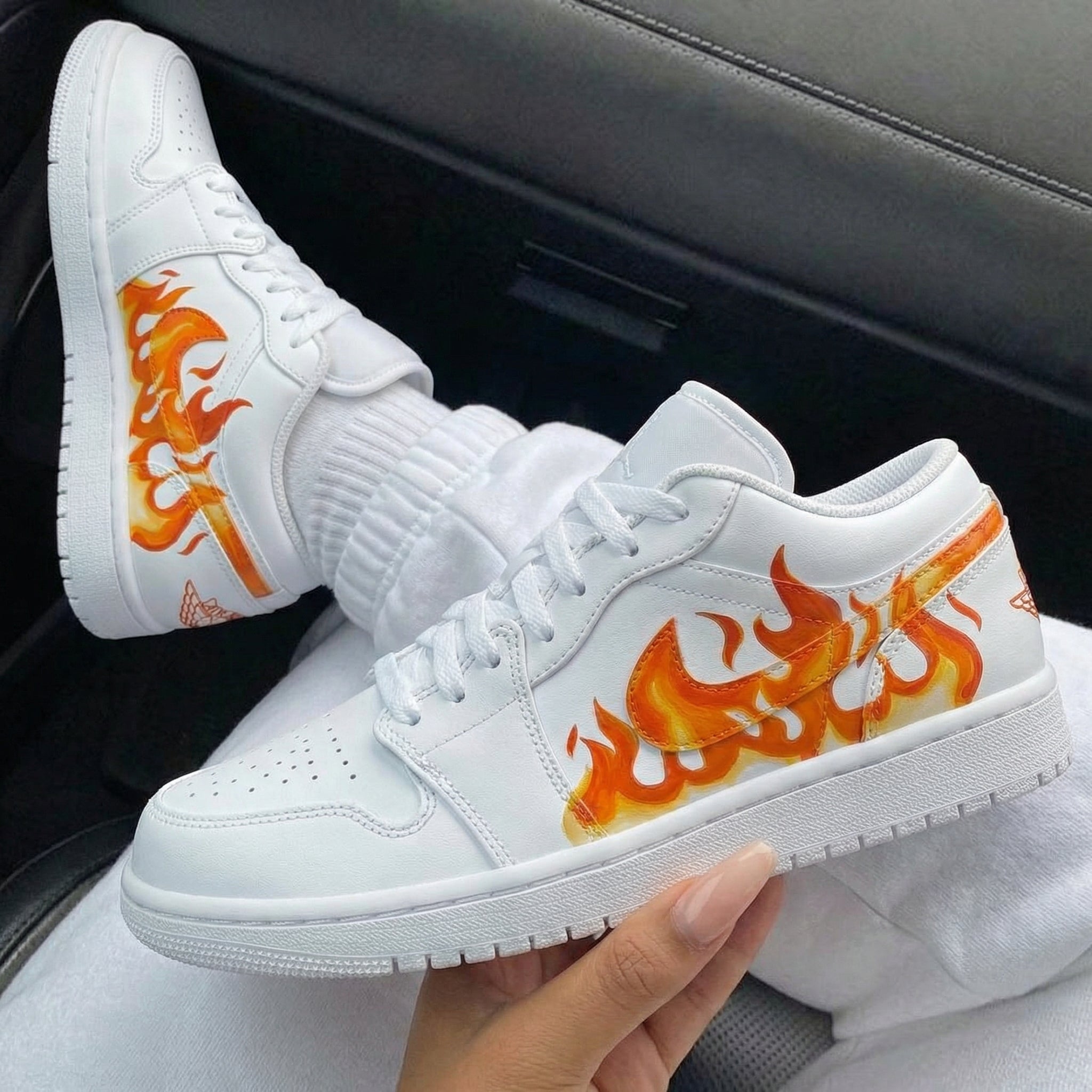 Orange Yellow Flame Custom Air Jordan 1-shecustomize