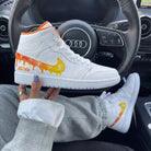Orange Yellow LV Drip Custom Air Jordan 1-shecustomize
