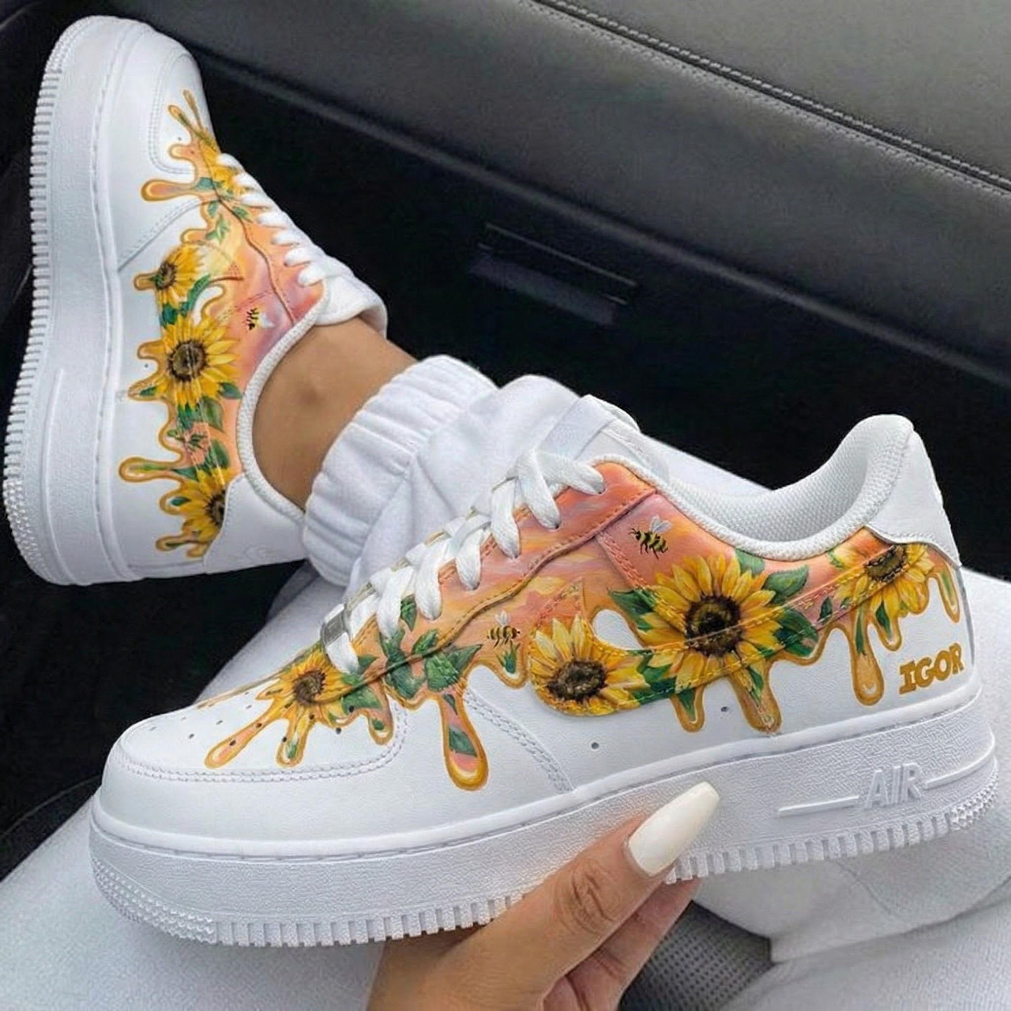 Orange Yellow Sunflower Custom Air Force 1-shecustomize