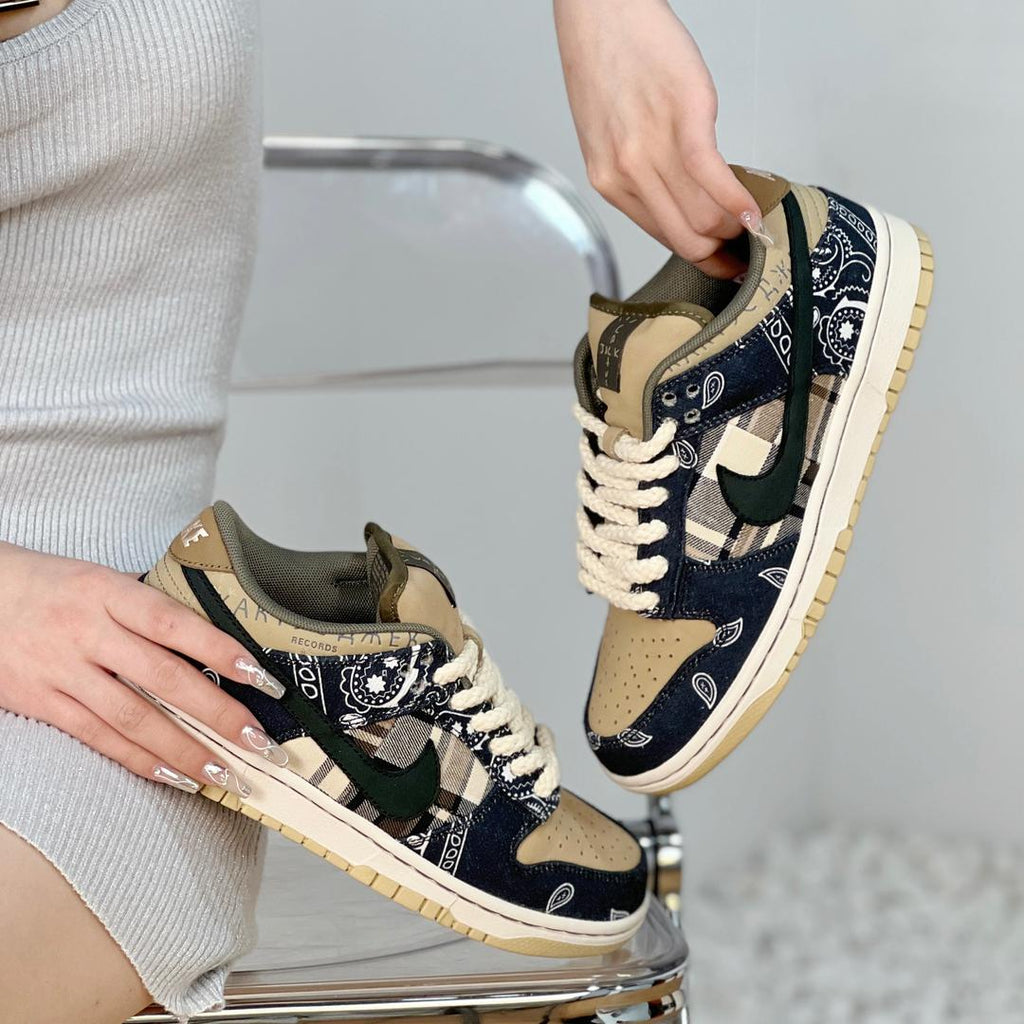 Paisley Black Brown Custom Nike Dunk-shecustomize