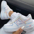 Pastel Pink Blue Yellow Stripes Custom Air Force 1-shecustomize