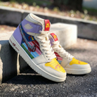 Pastel Purple Yellow Comic Pattern Custom Air Jordan 1-shecustomize