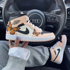Peach Black Butterflies Custom Air Jordan 1-shecustomize