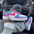 Pink Baby Blue Palm Trees Custom Air Force 1-shecustomize