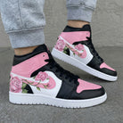 Pink Black White Rose Custom Air Jordan 1-shecustomize