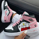 Pink Black White Snoopy Paw Print Custom Air Jordan 1-shecustomize