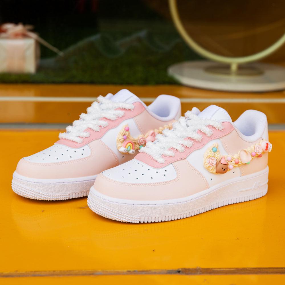 Nike Air Force 1 Custom Low Pink Rose Floral White India
