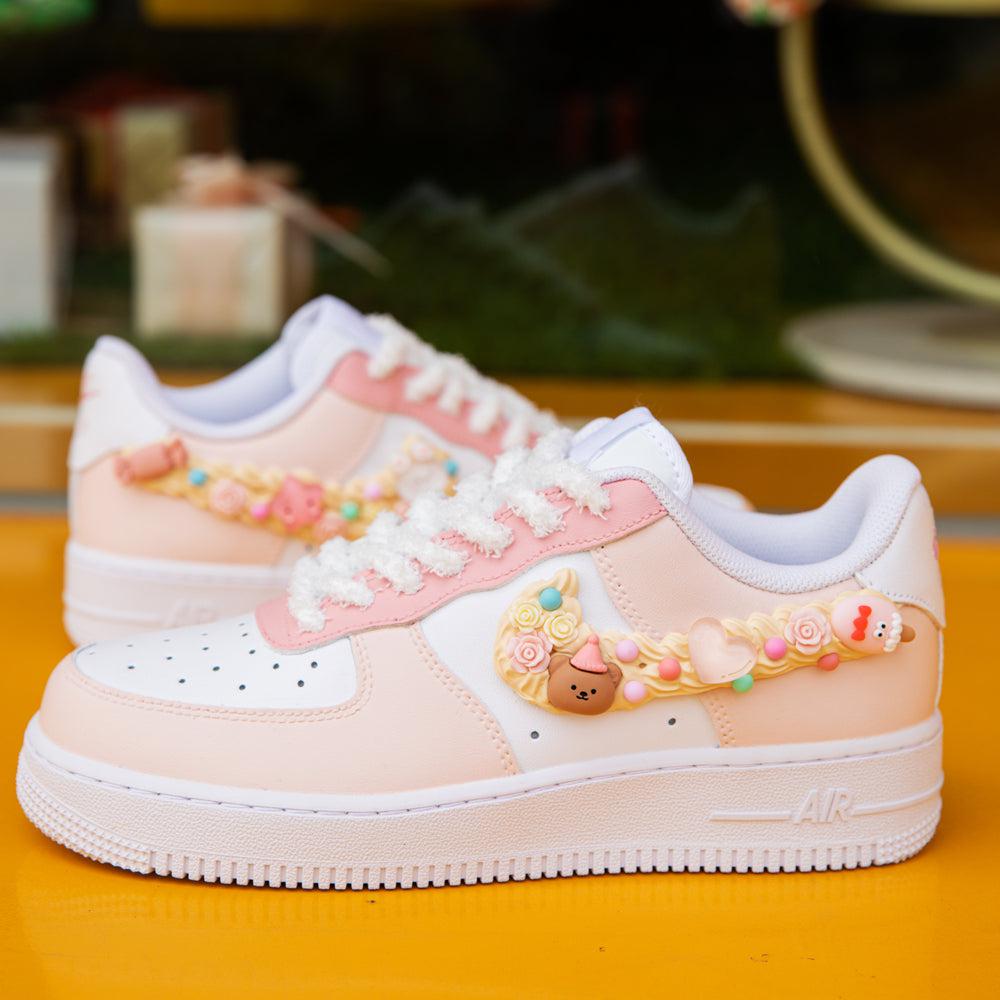 Pink Cream Candy Air Force 1s Custom Shoes Sneakers-shecustomize