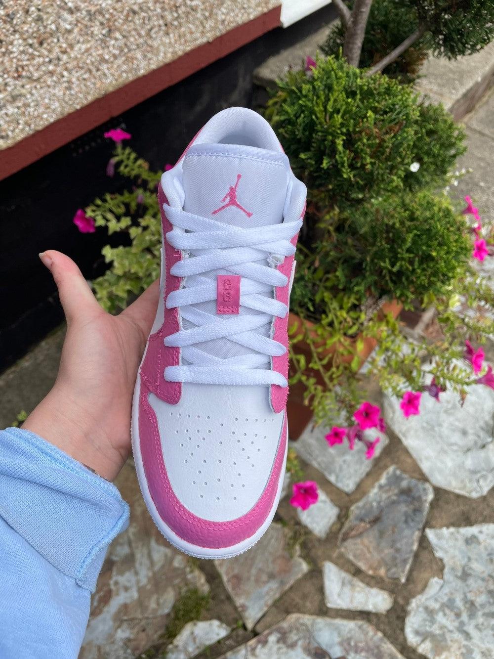 Pink Custom Air Jordan 1 Low-shecustomize