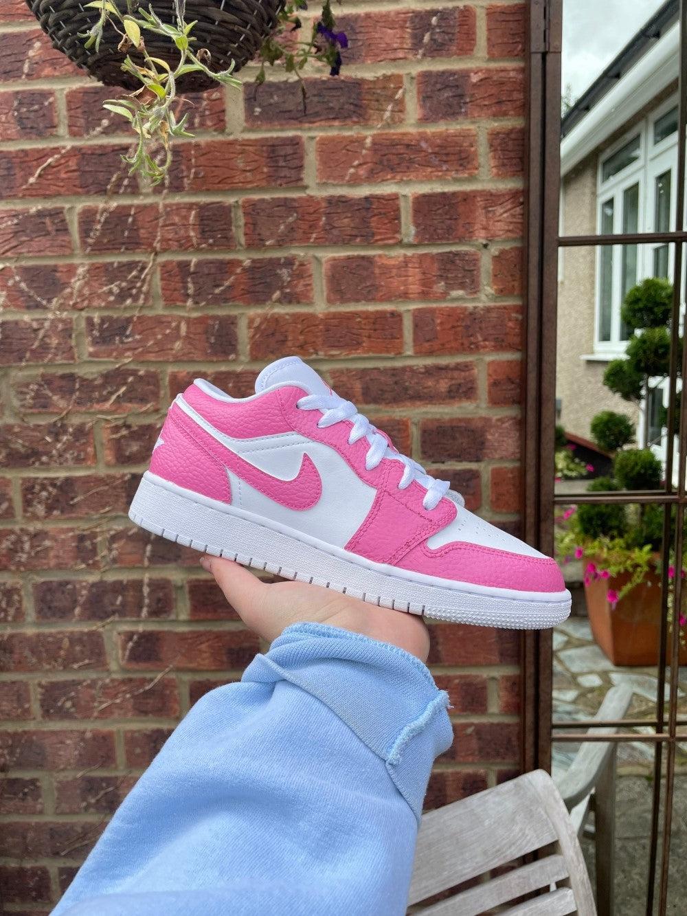 Pink Custom Air Jordan 1 Low-shecustomize