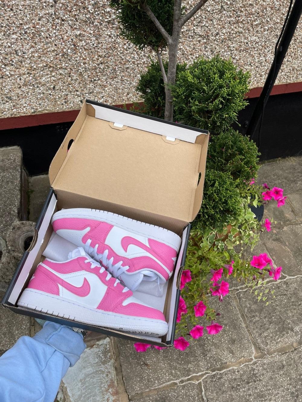 Pink Custom Air Jordan 1 Low-shecustomize