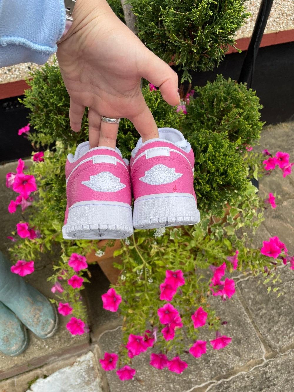 Pink Custom Air Jordan 1 Low-shecustomize