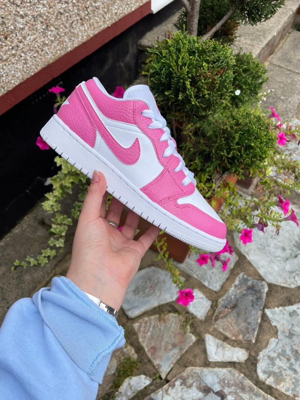 Custom pink jordans hotsell