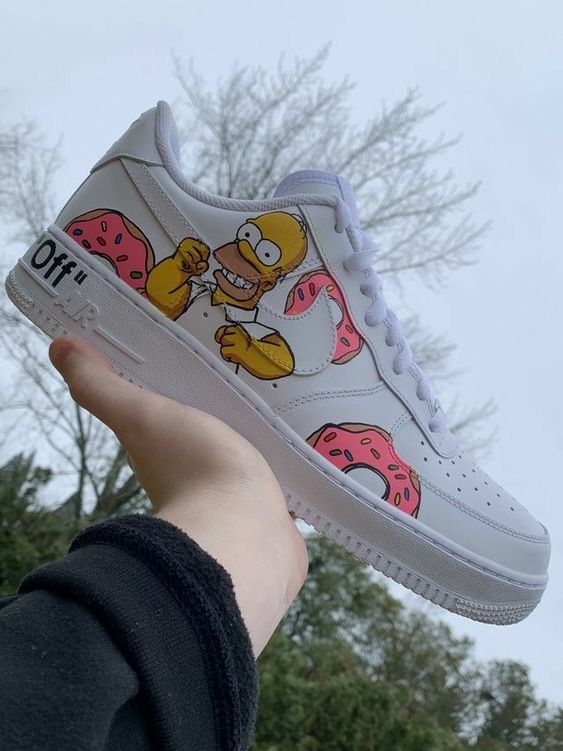 Pink Donut The Simpsons Custom Air Force 1-shecustomize