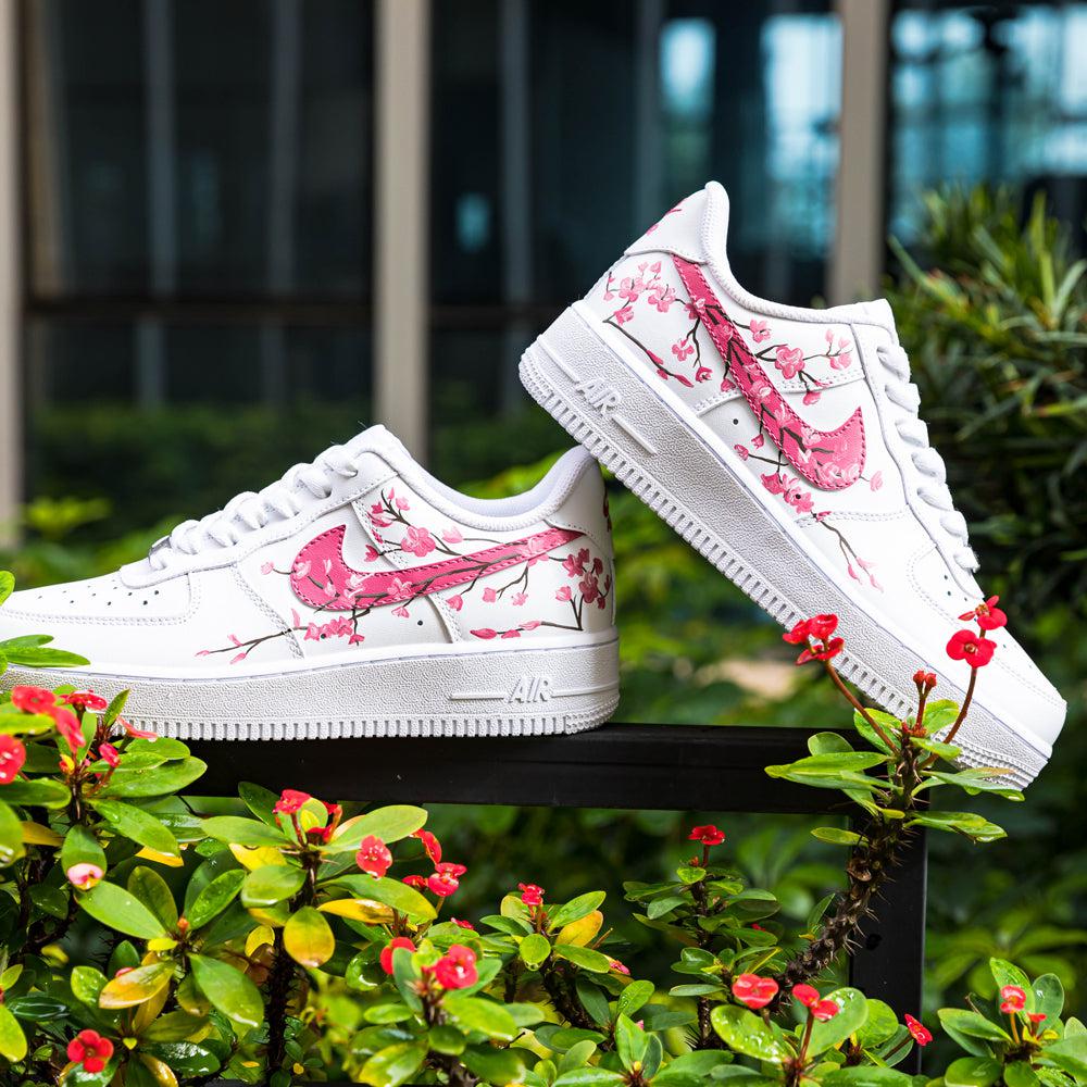 Pink Flowers Air Force 1s Custom Shoes Sneakers-shecustomize