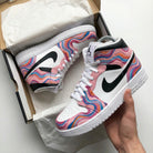 Pink Multicolor Wave Custom Air Jordan 1-shecustomize