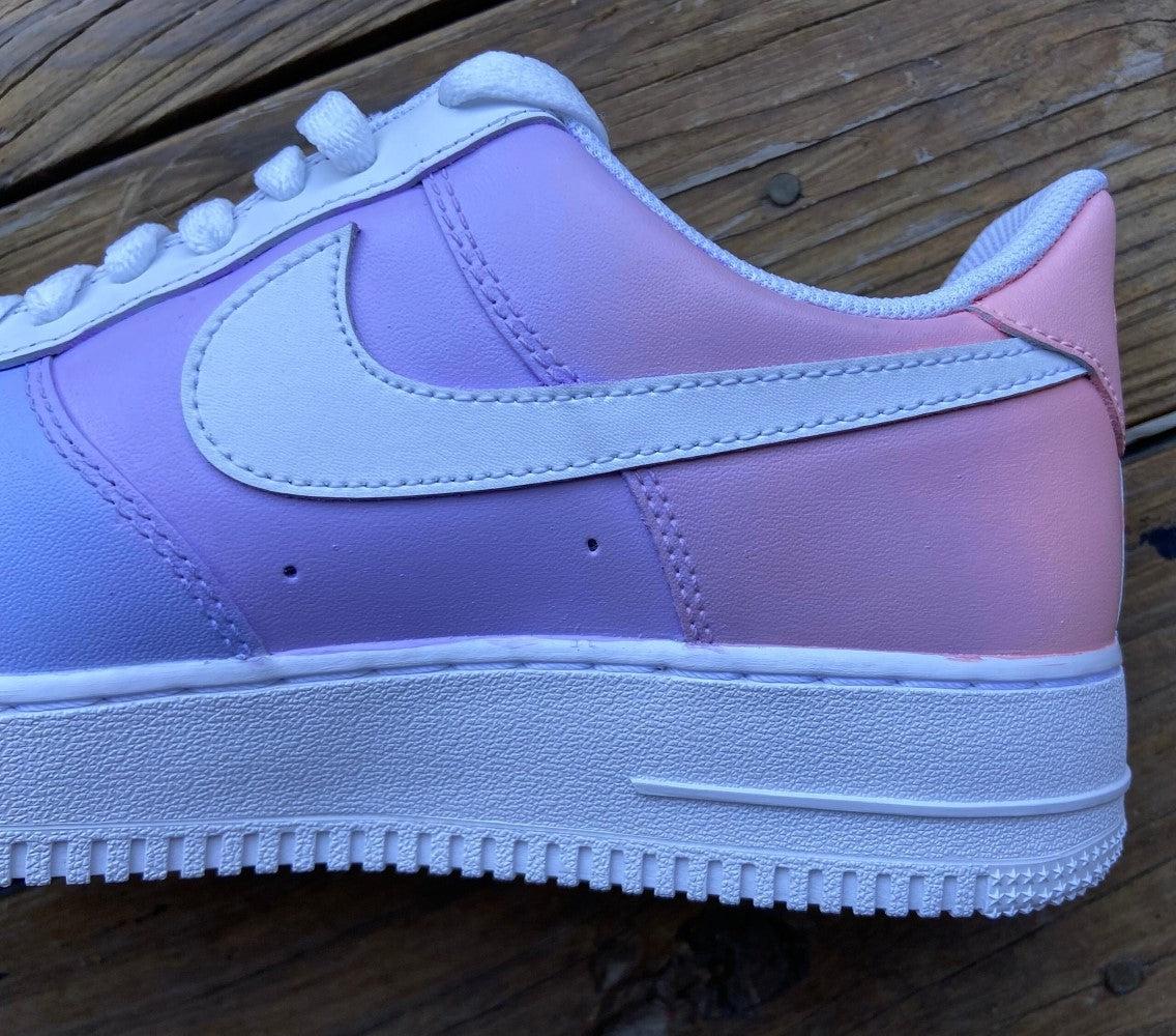 Pink Purple Blue Gradient Custom Air Force 1-shecustomize