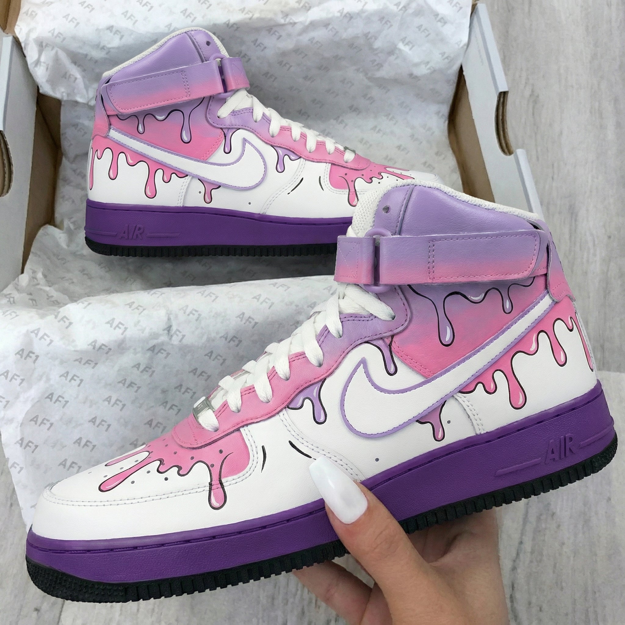Pink Purple Drip Custom Air Force 1-shecustomize