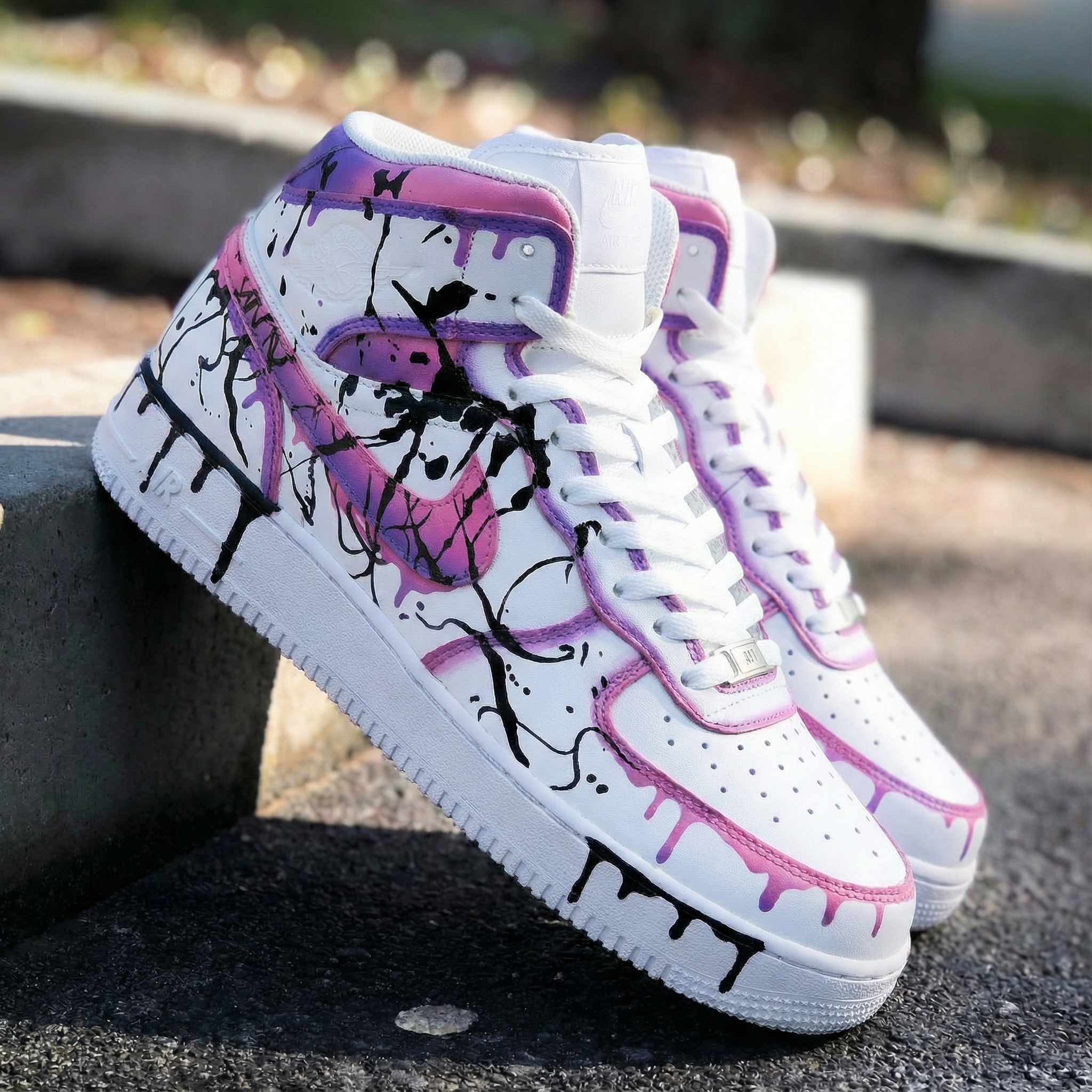 Pink Purple Drip Custom Air Force 1-shecustomize