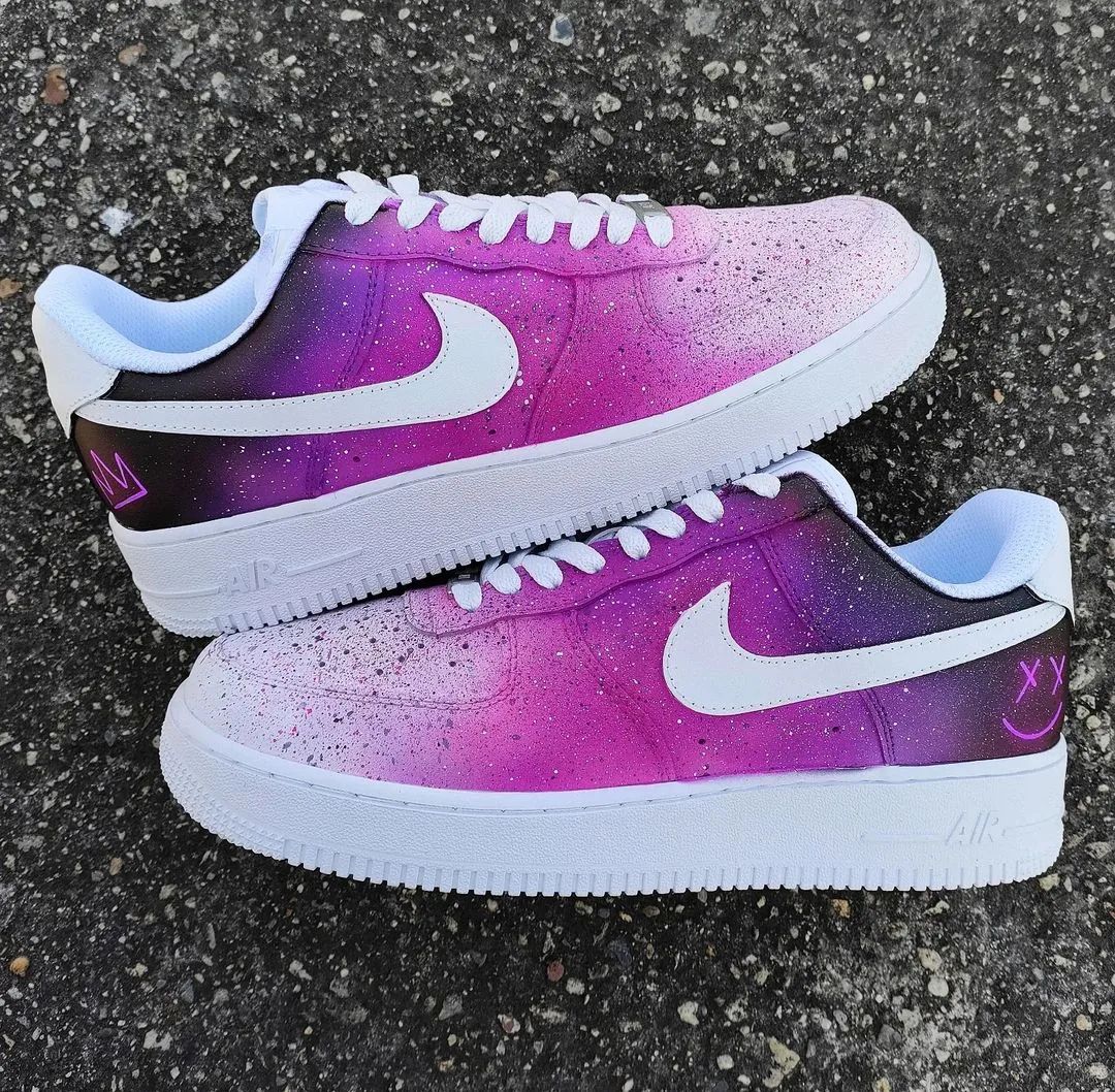 Pink Purple Galaxy Custom Air Force 1-shecustomize