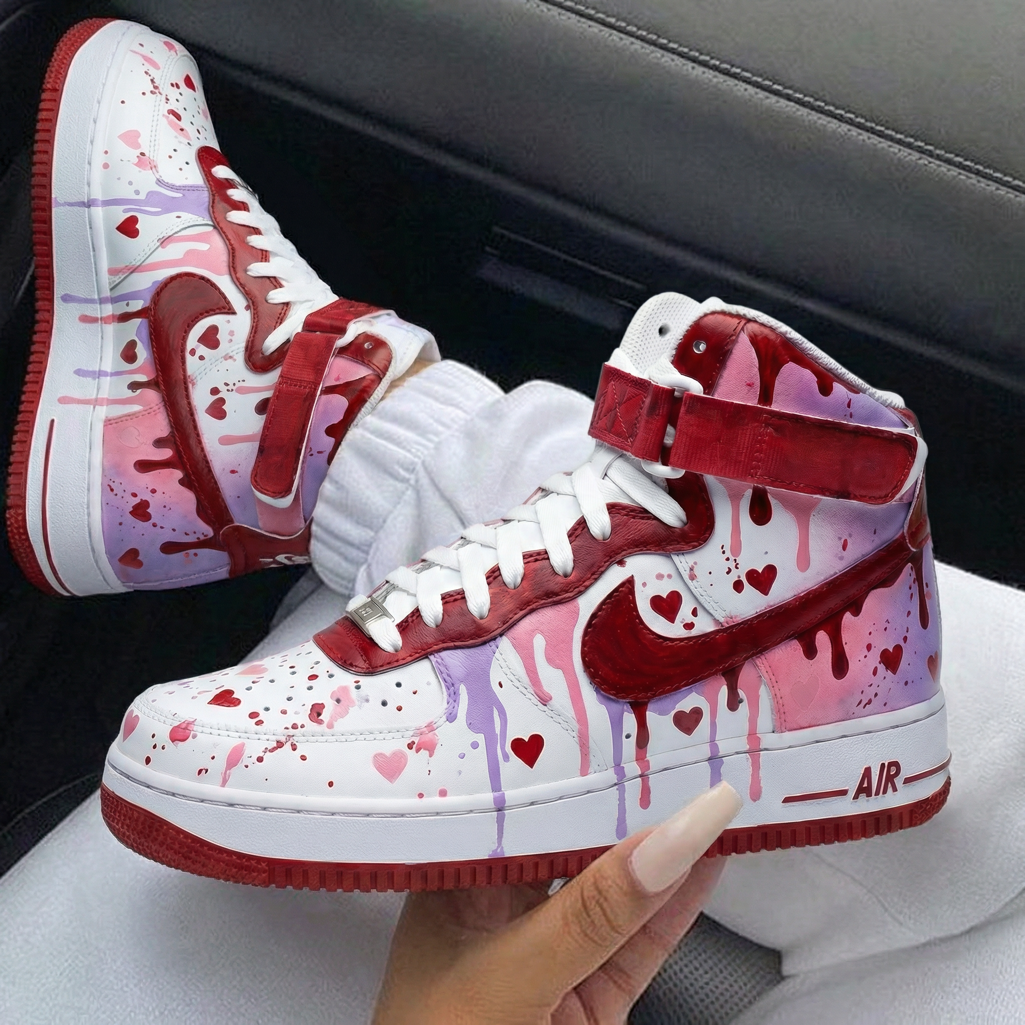 Pink Purple Heart Custom Air Force 1-shecustomize
