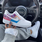 Pink Purple Orange Blue Lightning Palm Tree Custom Air Force 1-shecustomize