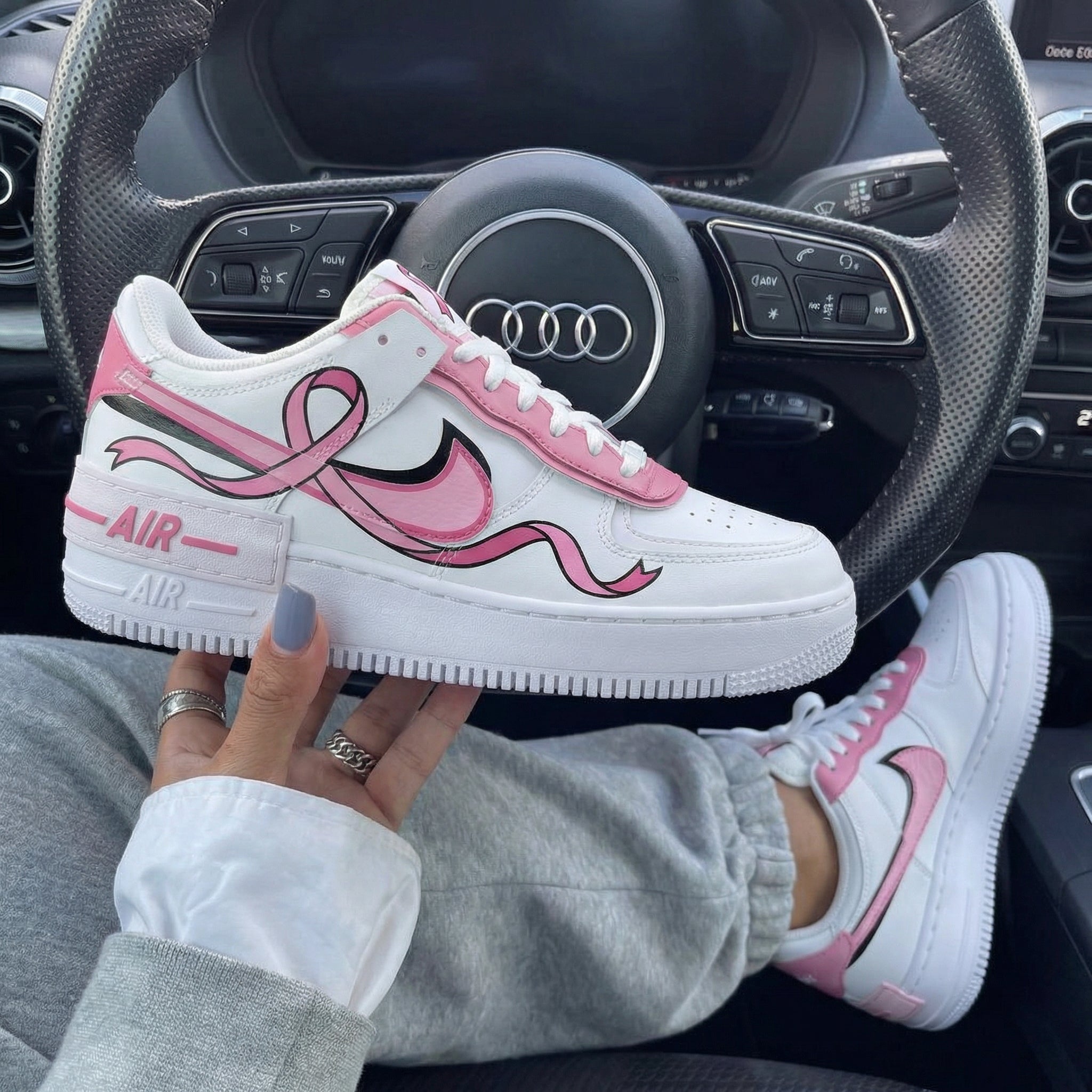 Pink Ribbon Custom Air Force 1-shecustomize