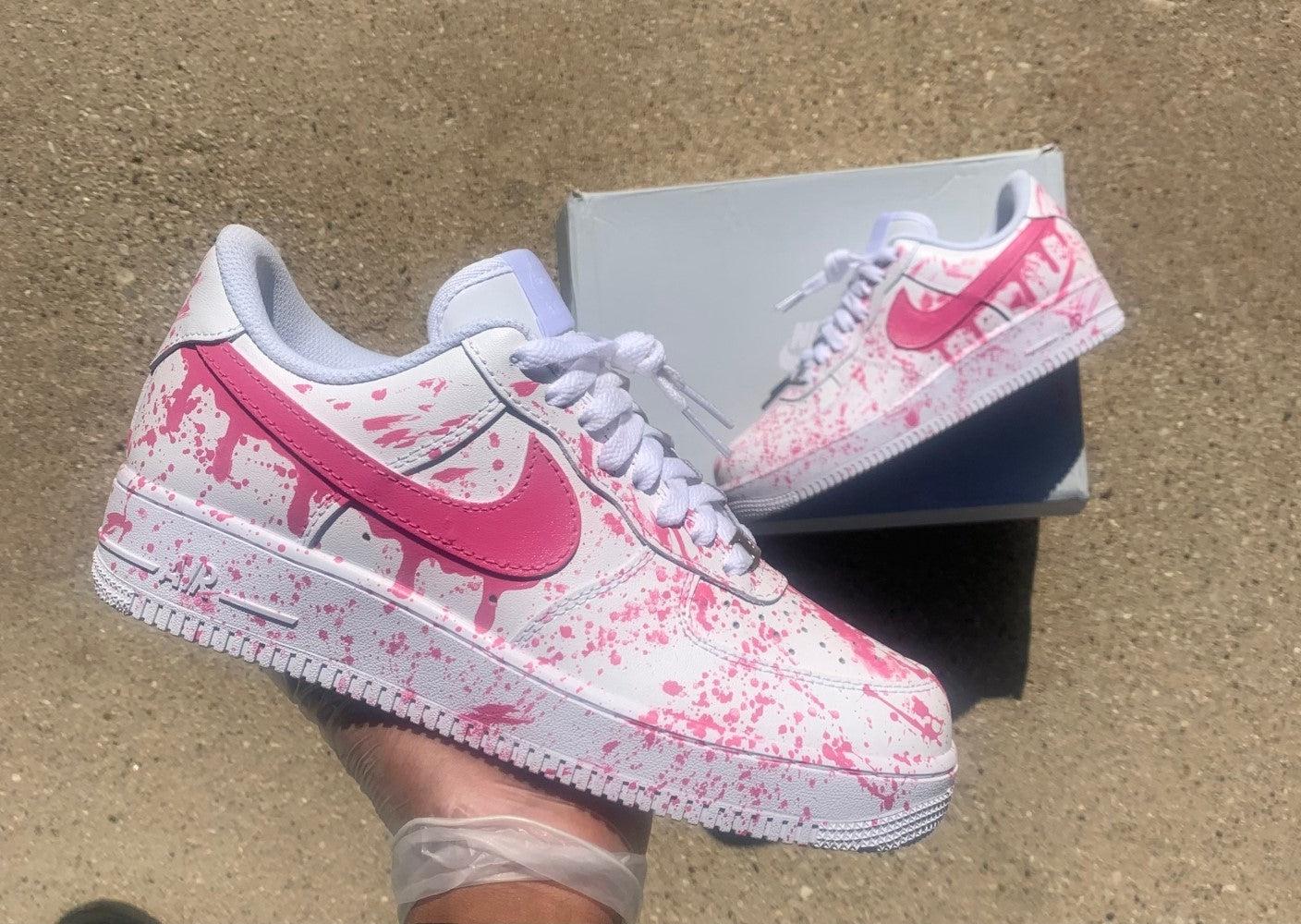 Pink Splash Ink Custom Air Force 1-shecustomize