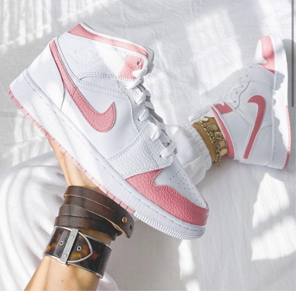 Pink Swoosh Custom Air Jordan 1-shecustomize