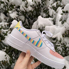 Pink Yellow Blue Striped Custom Air Force 1-shecustomize