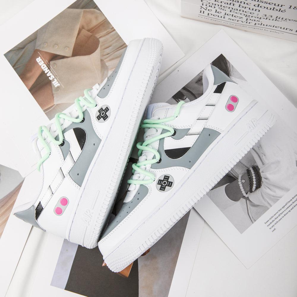 PlayStation White Gray Air Force 1s Custom Shoes Sneakers-shecustomize