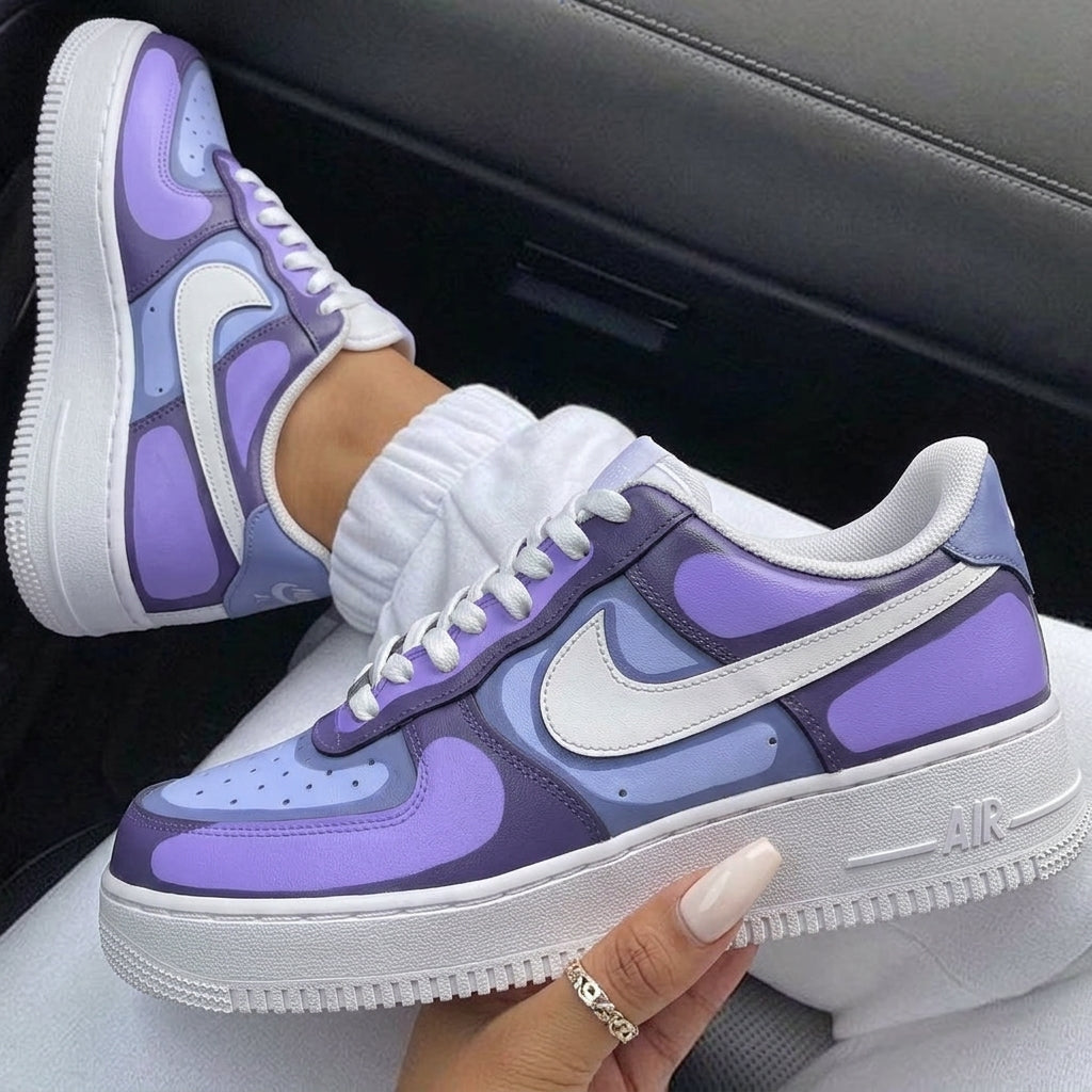 Purple Baby Blue Layered Custom Air Force 1 Shadow-shecustomize