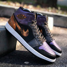 Purple Black Copper Flame Chain Custom Air Jordan 1-shecustomize