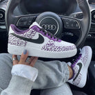 Purple Black Elephant Print Custom Air Force 1-shecustomize