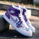 Purple Blue Butterflies Custom Air Jordan 1-shecustomize