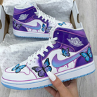 Purple Blue Butterflies Custom Air Jordan 1-shecustomize