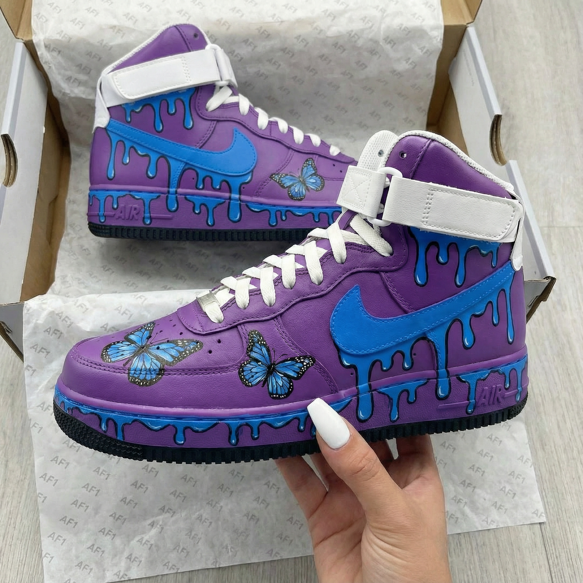 Purple Blue Butterfly Custom Air Force 1-shecustomize