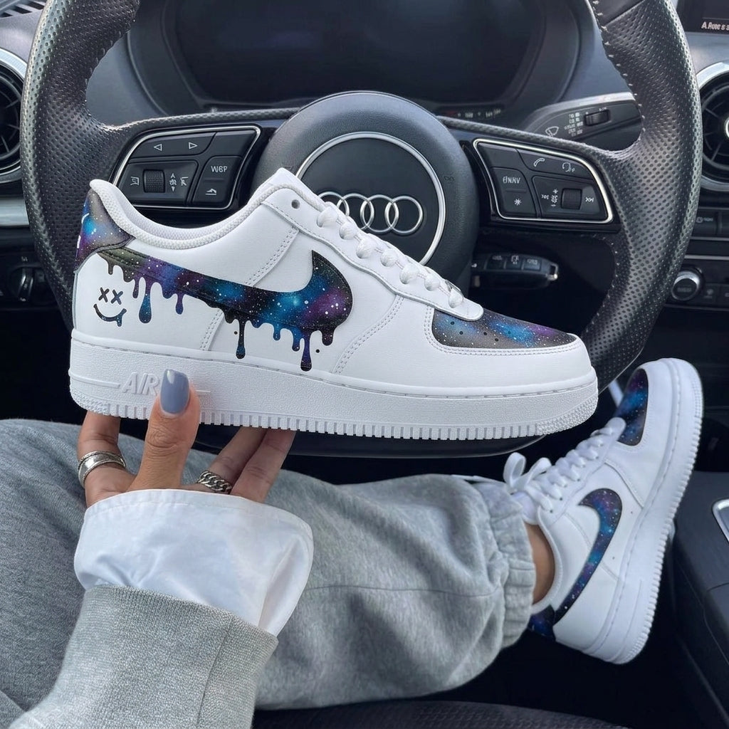 Purple Blue Galaxy Drip Custom Air Force 1-shecustomize