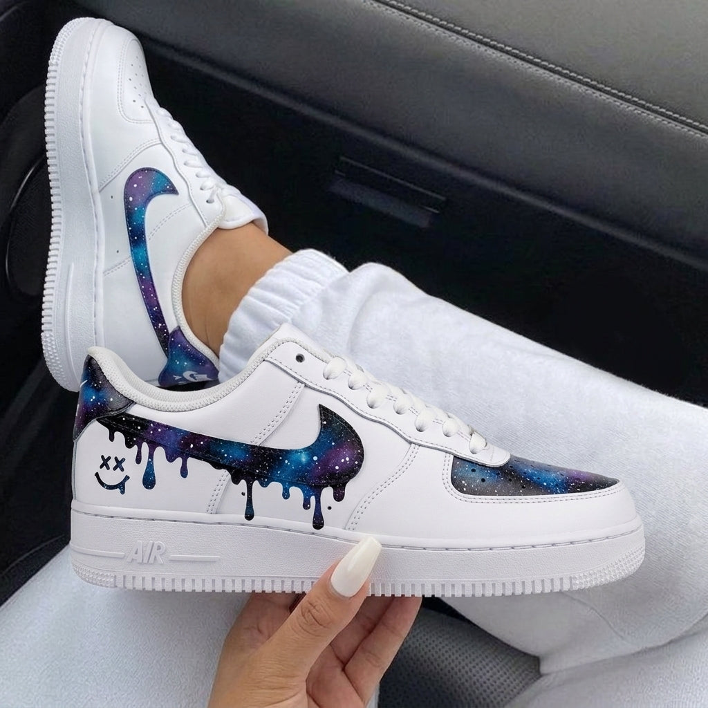 Purple Blue Galaxy Drip Custom Air Force 1-shecustomize