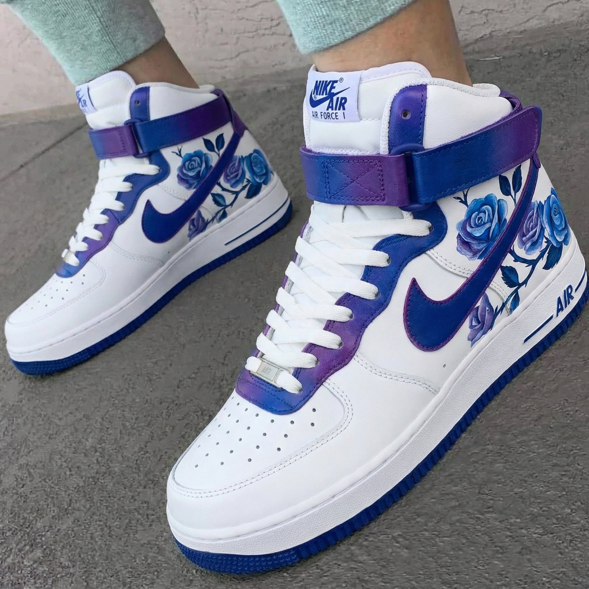 Purple Blue Rose Custom Air Force 1-shecustomize
