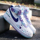 Purple Blue Splatter Custom Air Force 1-shecustomize