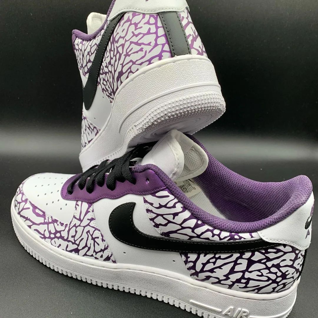 Purple Crackle Custom Air Force 1-shecustomize