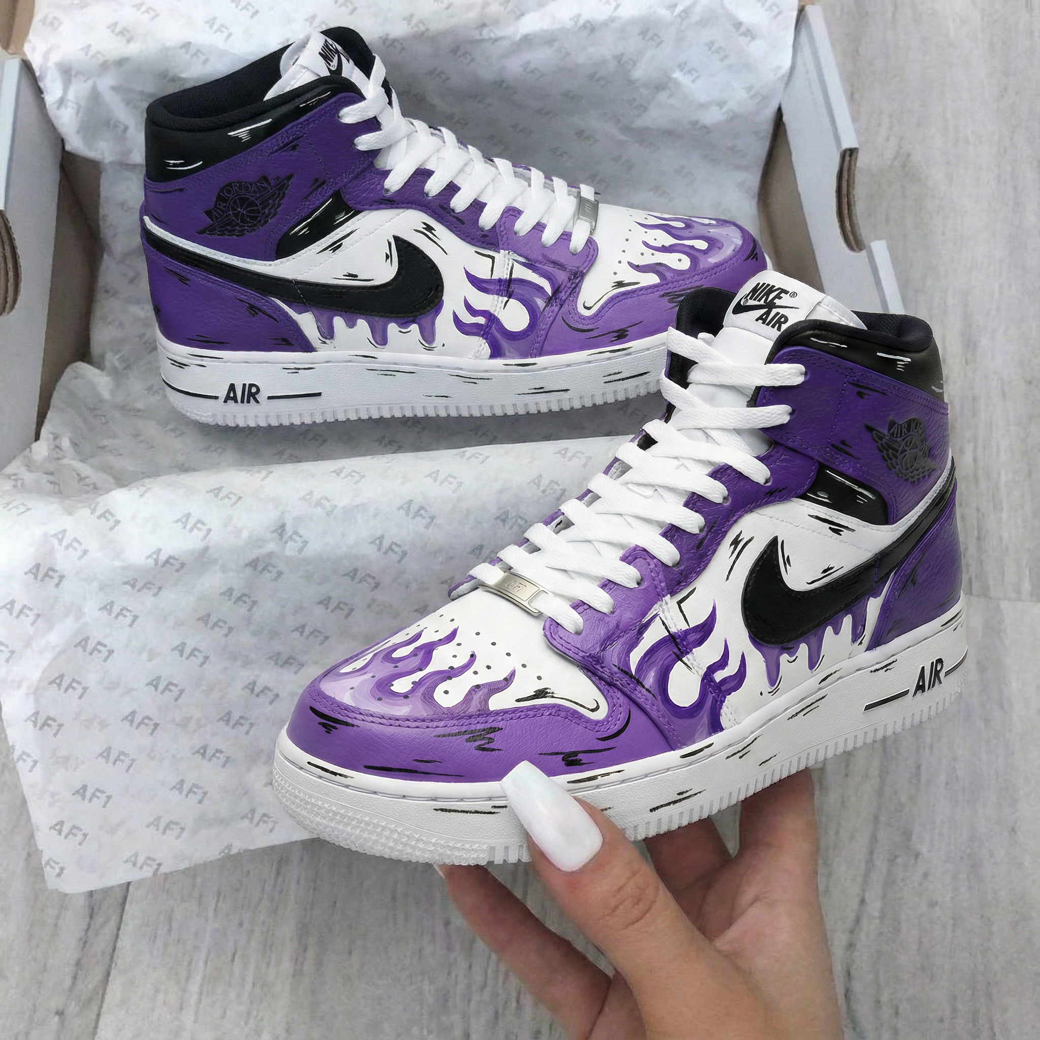 Purple Flame Custom Air Force 1-shecustomize
