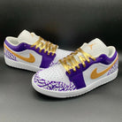 Purple Gold Crackle Custom Air Jordan 1-shecustomize