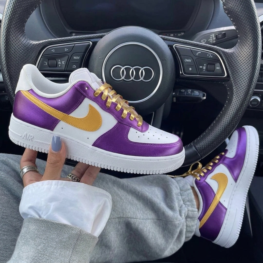 Purple Gold Custom Air Force 1-shecustomize