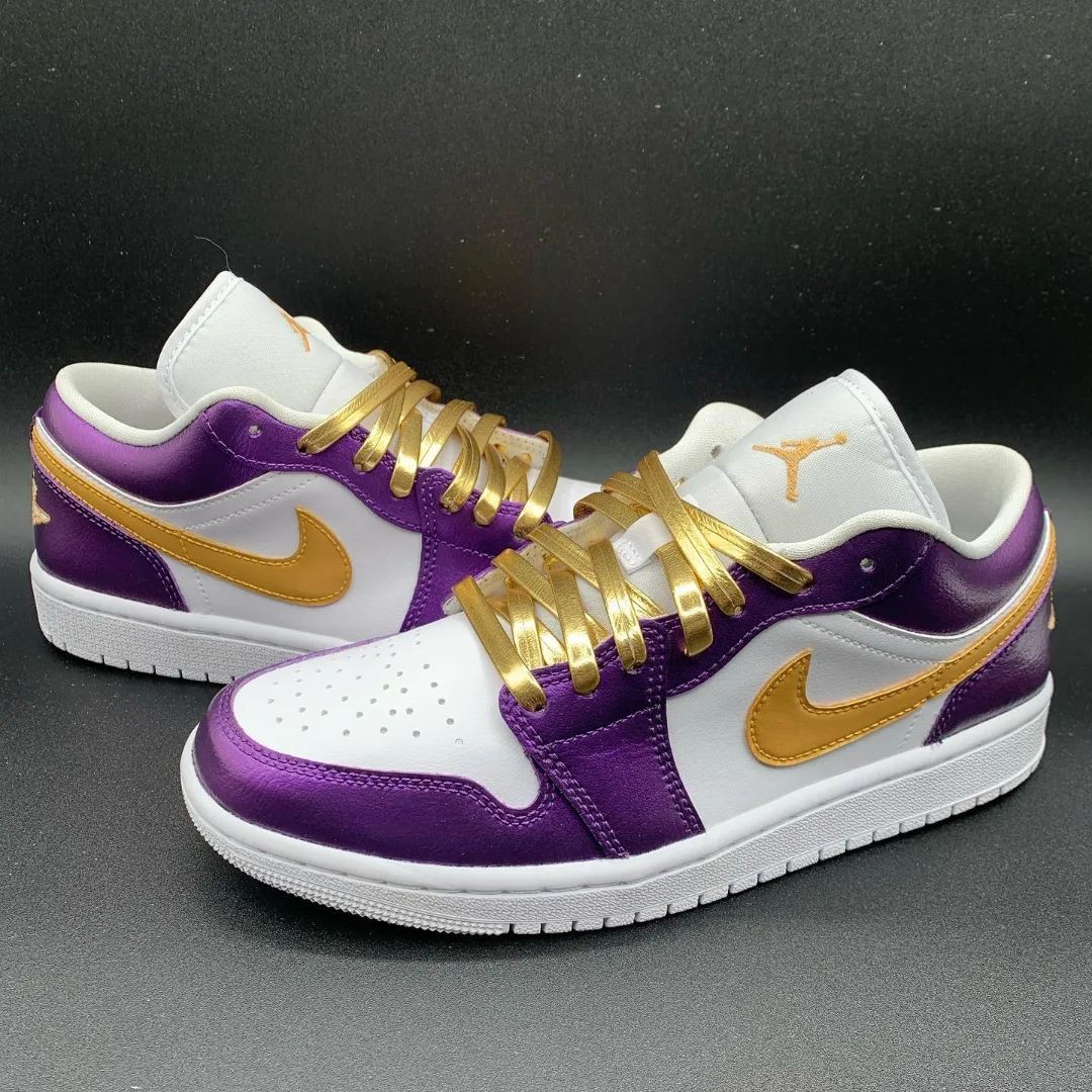 Purple Gold White Custom Air Jordan 1-shecustomize