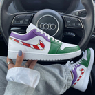 Purple Green Candy Cane Stripe Custom Air Jordan 1-shecustomize