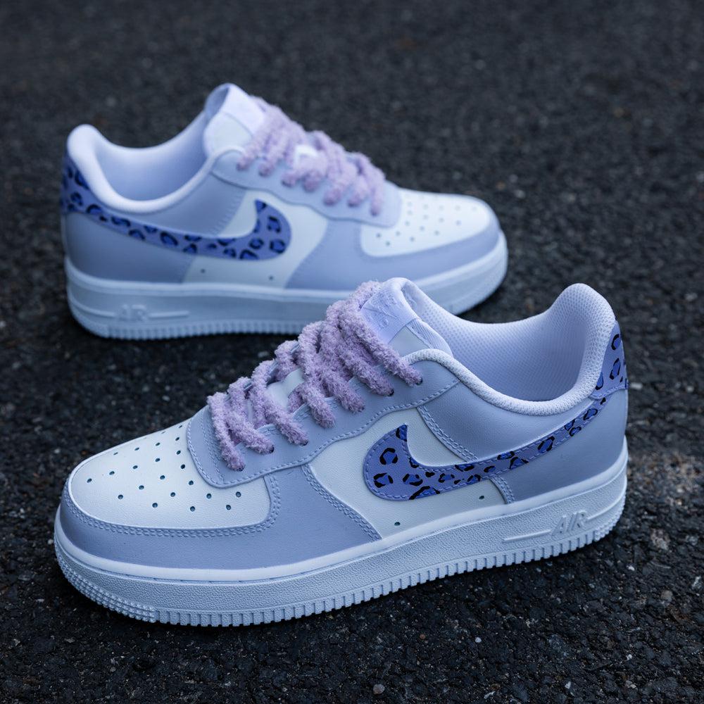 Purple Leopard Print Air Force 1s Custom Shoes Sneakers-shecustomize