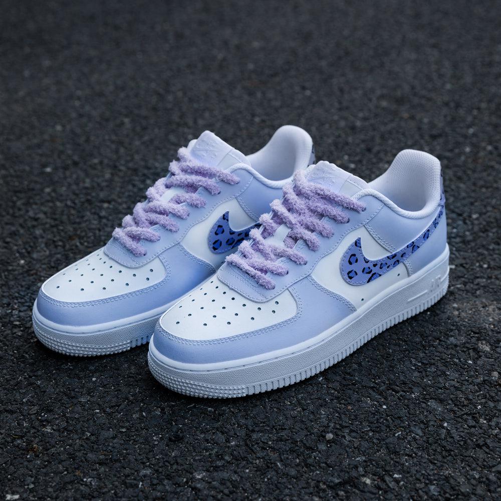 Purple Leopard Print Air Force 1s Custom Shoes Sneakers-shecustomize