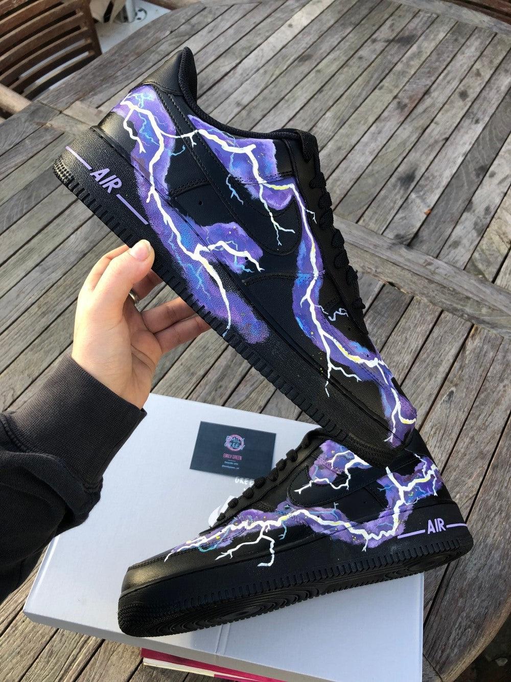 Purple Lightning Custom Air Force 1-shecustomize